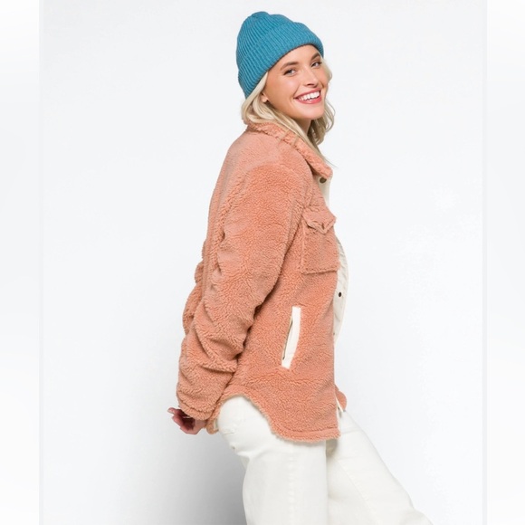 Faherty Eldridge Sport Sherpa Teddy Jacket Tuscany Brown Fleece Size S - Picture 3 of 14